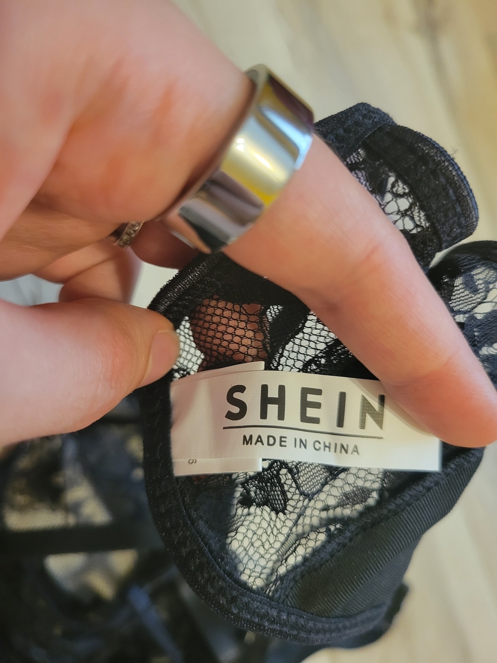 SHEIN Black Lace Longline Intimates Set - Picture 7 of 10